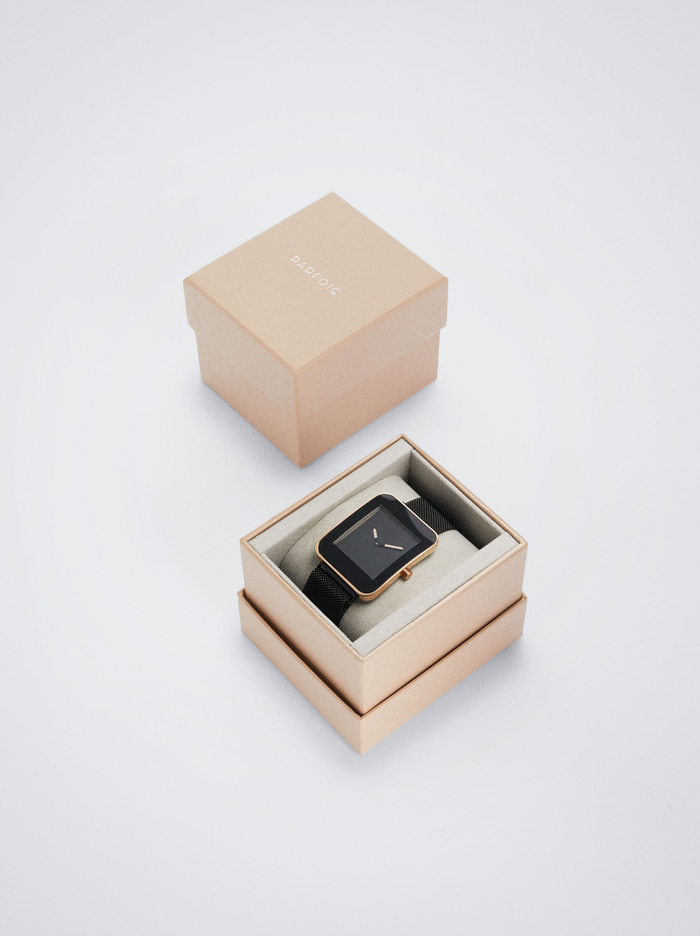 Parfois Square Case Stainless Steel Hodinky Damske Čierne | Slovensko-VLES47165