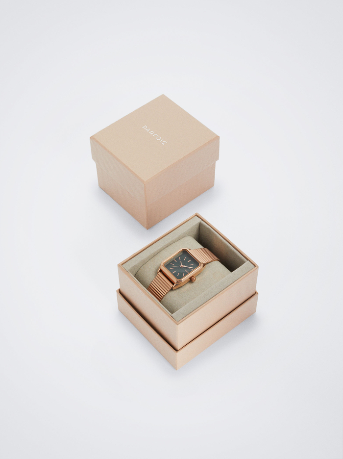 Parfois Square Case Stainless Steel Hodinky Damske Ruzove Zlate | Slovensko-YAEP09658