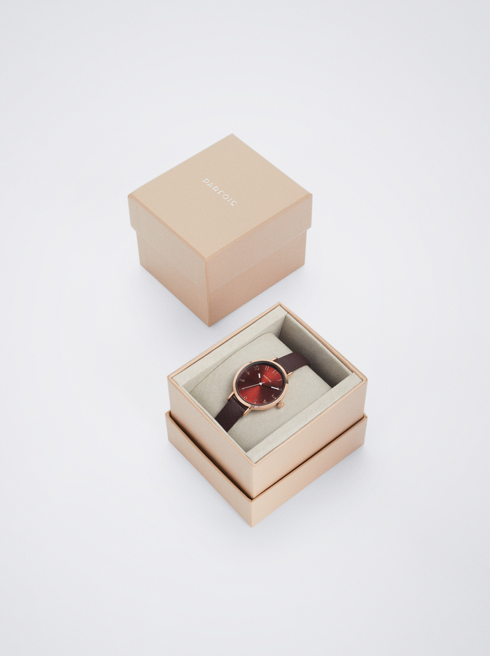 Parfois Stainless Steel With Contrast Case Hodinky Damske Bordove | Slovensko-KUJB45973