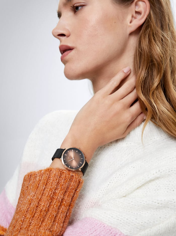 Parfois Stainless Steel With Contrast Case Hodinky Damske Čierne | Slovensko-YIWP15947