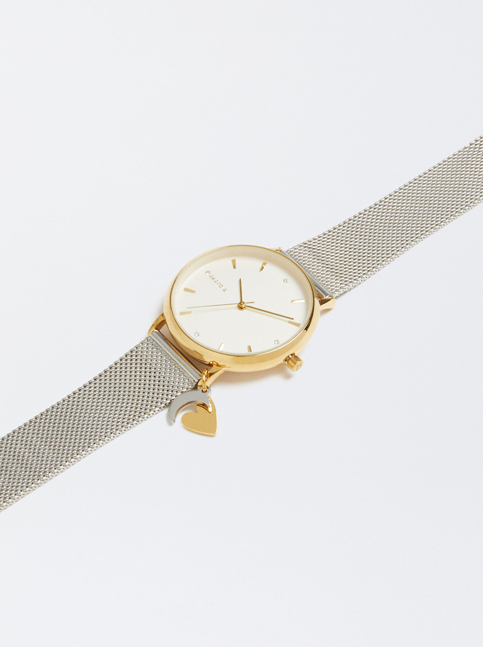 Parfois Stainless Steel With Heart And Moon Hodinky Damske Strieborne | Slovensko-RZOC93487