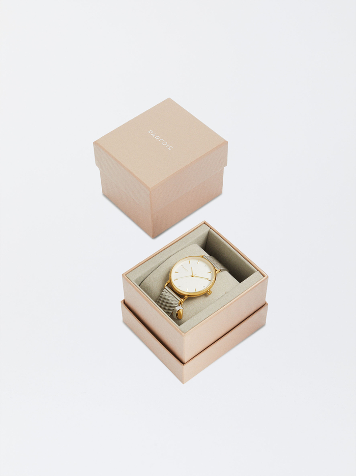 Parfois Stainless Steel With Heart And Moon Hodinky Damske Strieborne | Slovensko-RZOC93487