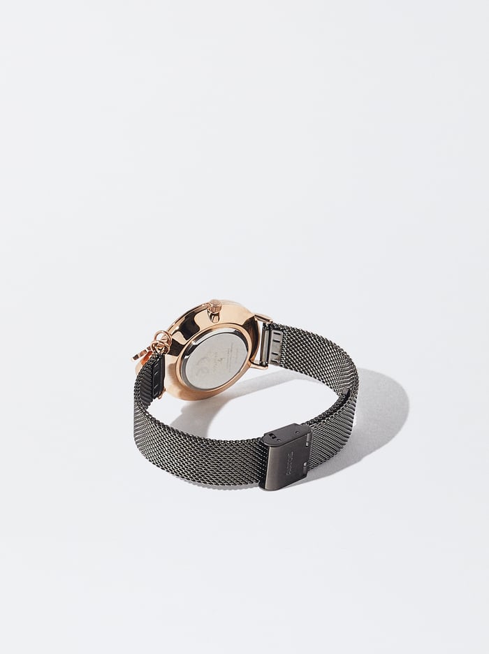 Parfois Stainless Steel With Hearts Hodinky Damske Čierne | Slovensko-HRKA91583
