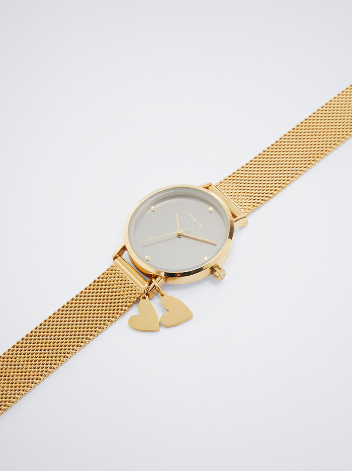 Parfois Stainless Steel With Hearts Hodinky Damske Zlate | Slovensko-MNED16743
