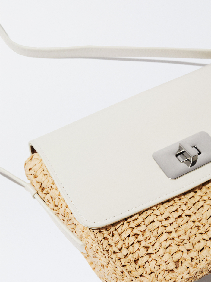 Parfois Straw Crossbody Kabelka Damske Biele | Slovensko-FQLU01859