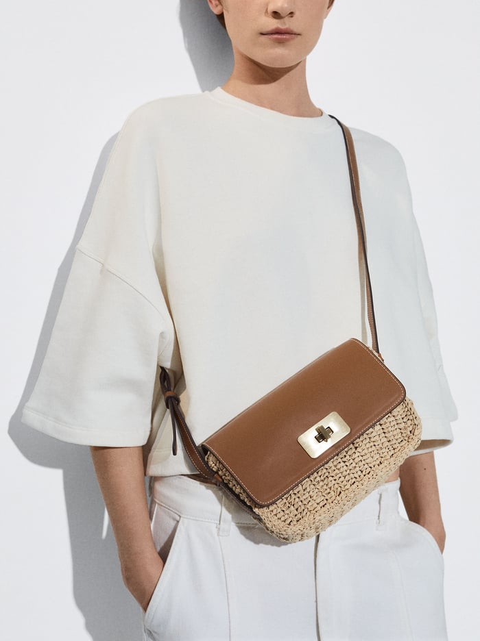 Parfois Straw Crossbody Kabelka Damske Hnede | Slovensko-XQYF42018