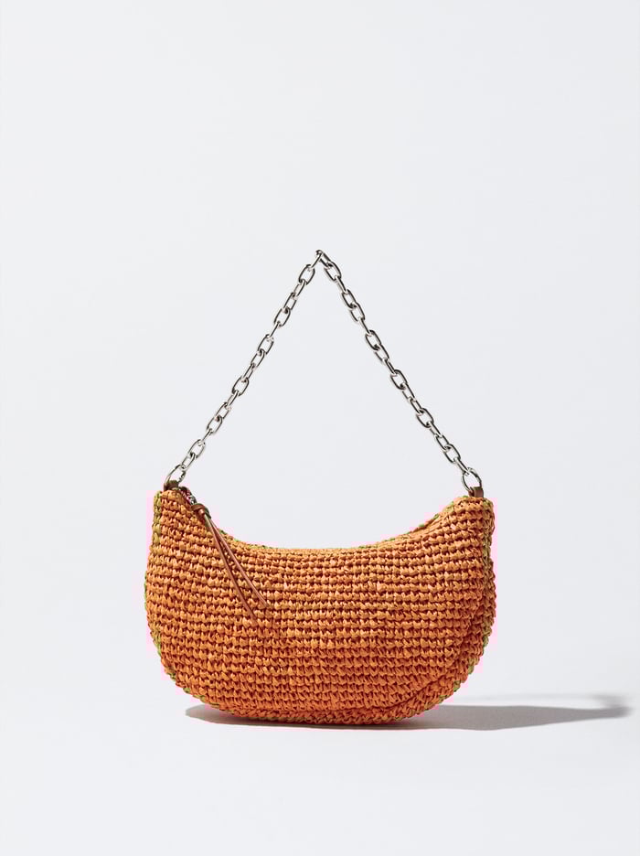 Parfois Straw With Chain Remienkove Taška Cez Rameno Damske Oranžové | Slovensko-BGMF98351