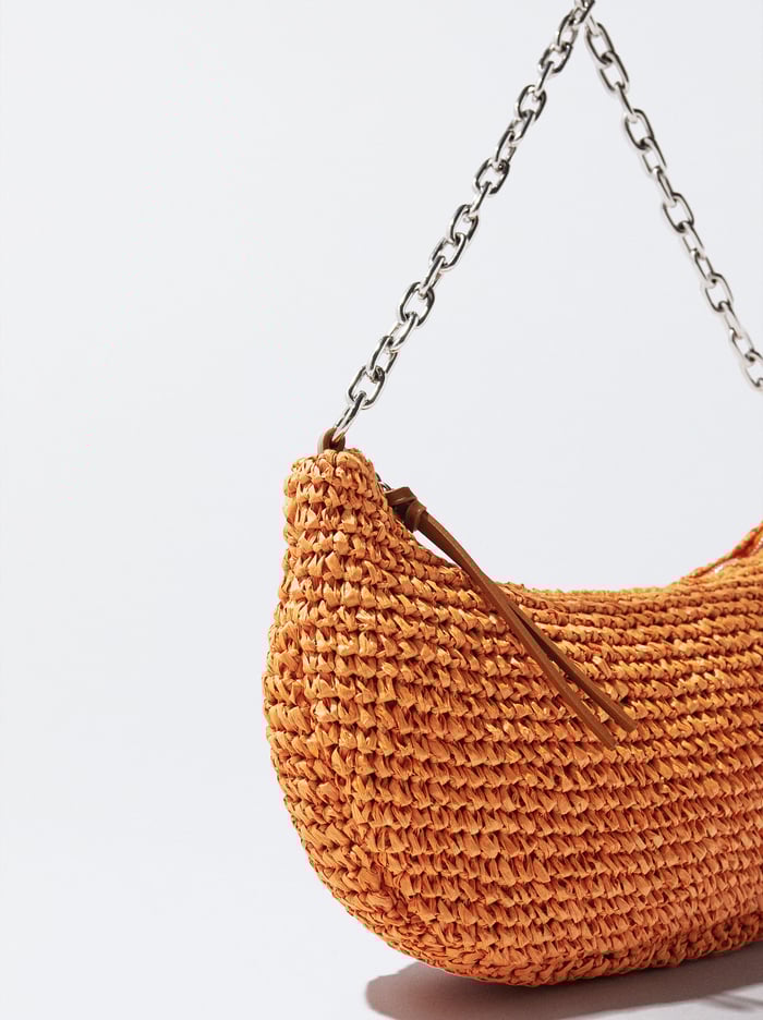 Parfois Straw With Chain Remienkove Taška Cez Rameno Damske Oranžové | Slovensko-BGMF98351