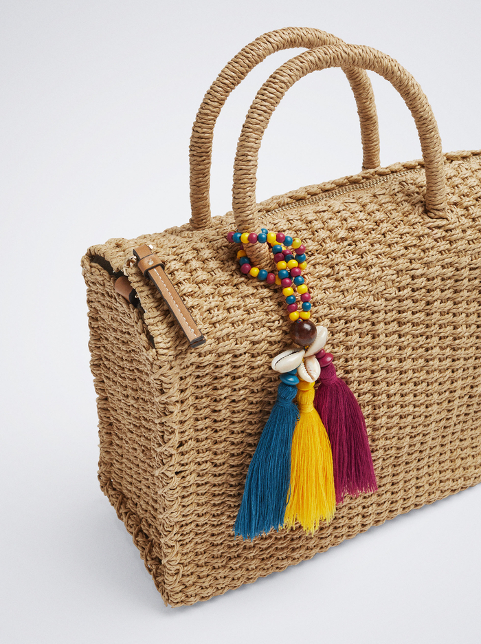 Parfois Straw With Detachable Pendant Crossbody Kabelka Damske Béžové | Slovensko-QTMY07186