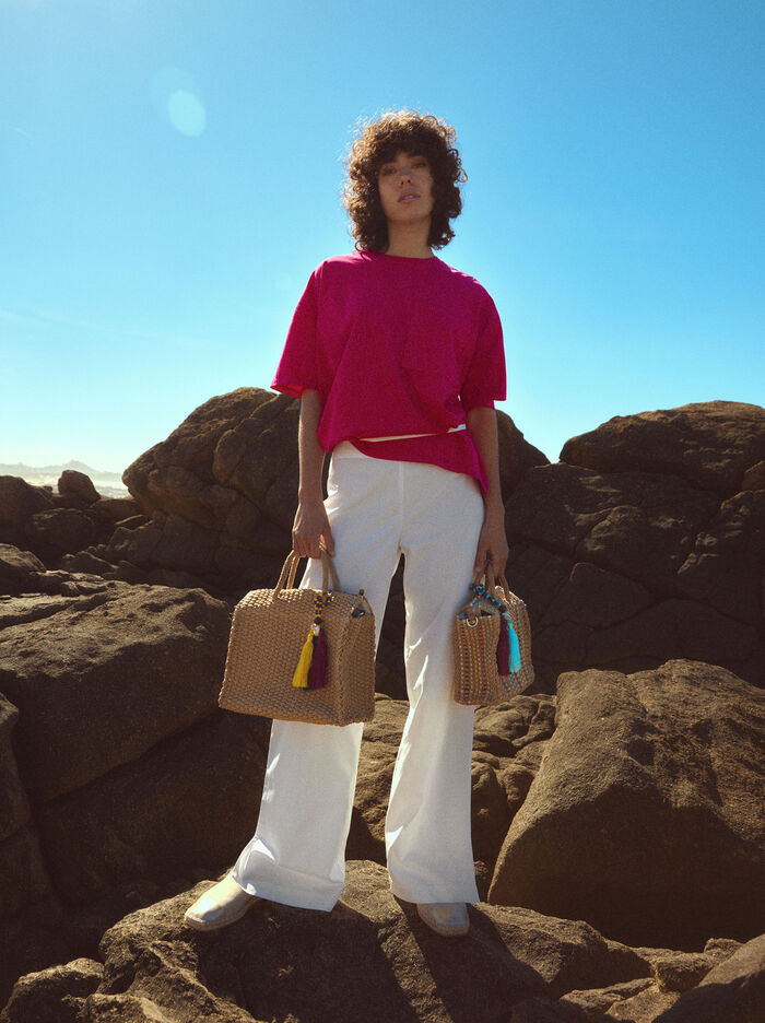 Parfois Straw With Detachable Pendant Crossbody Kabelka Damske Béžové | Slovensko-QTMY07186