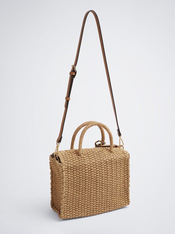 Parfois Straw With Detachable Pendant Crossbody Kabelka Damske Béžové | Slovensko-QTMY07186