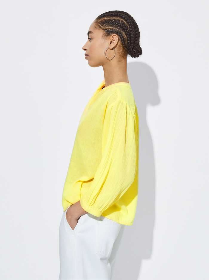 Parfois Textured With Puffed Sleeves Kosele Damske Žlté | Slovensko-BJRE32546