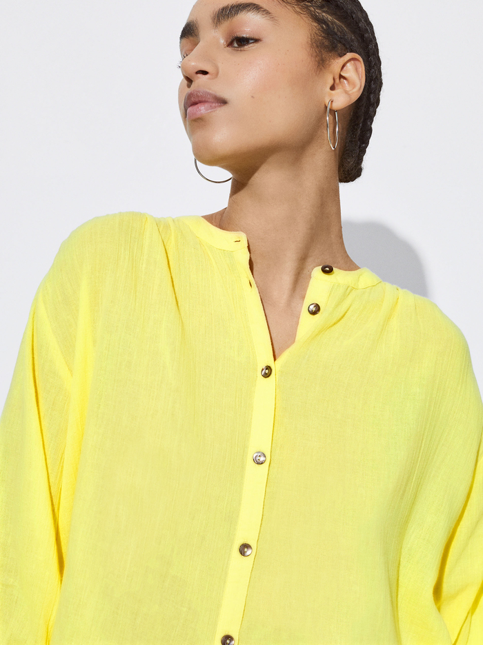 Parfois Textured With Puffed Sleeves Kosele Damske Žlté | Slovensko-BJRE32546