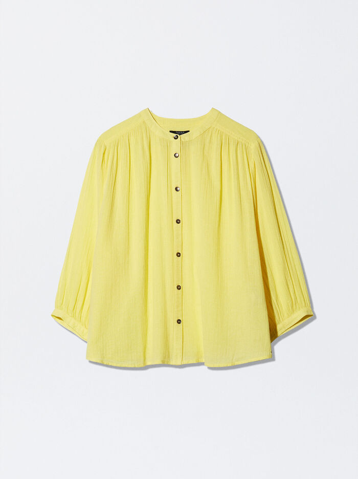 Parfois Textured With Puffed Sleeves Kosele Damske Žlté | Slovensko-BJRE32546