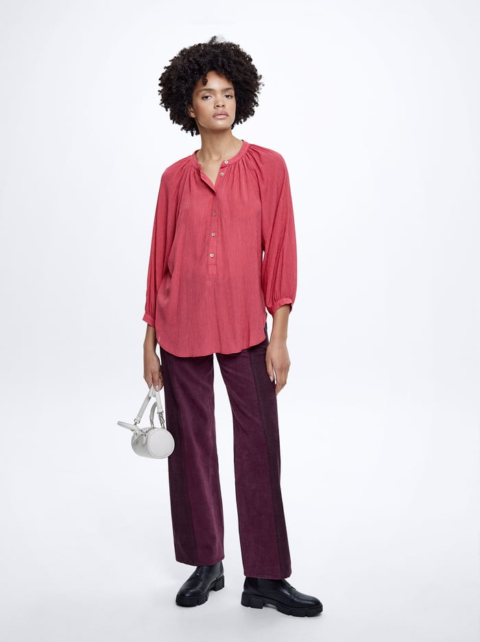 Parfois Textured With Puffed Sleeves Kosele Damske Červené | Slovensko-FAOM17095