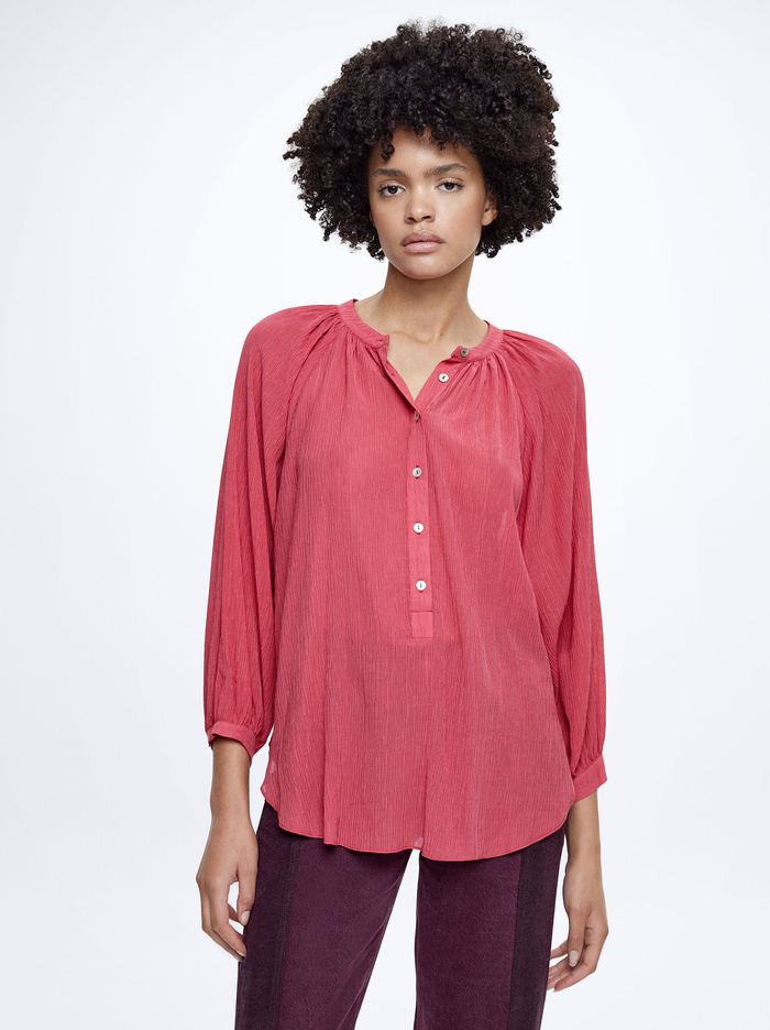 Parfois Textured With Puffed Sleeves Kosele Damske Červené | Slovensko-FAOM17095