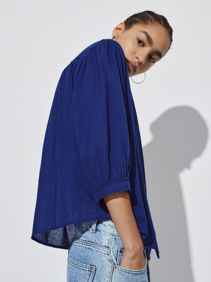 Parfois Textured With Puffed Sleeves Kosele Damske Modre | Slovensko-FBCV48913