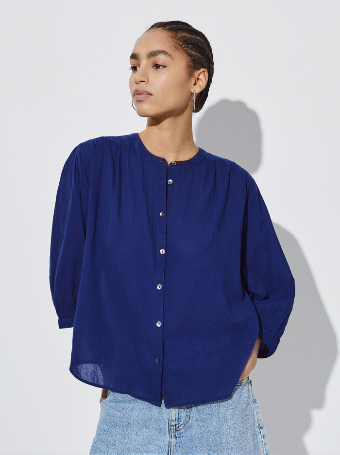 Parfois Textured With Puffed Sleeves Kosele Damske Modre | Slovensko-FBCV48913