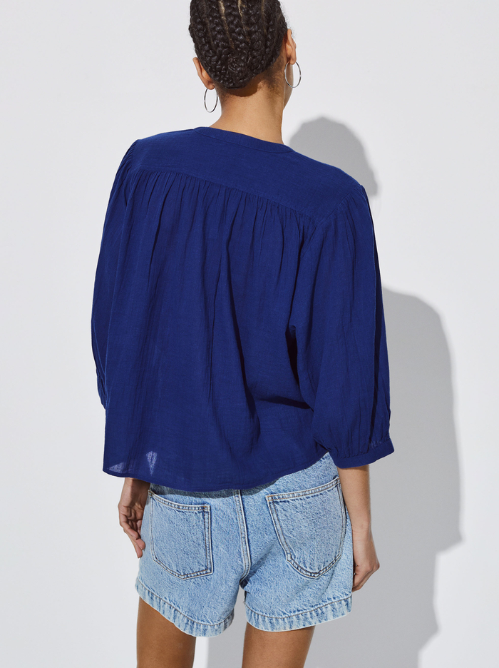 Parfois Textured With Puffed Sleeves Kosele Damske Modre | Slovensko-FBCV48913