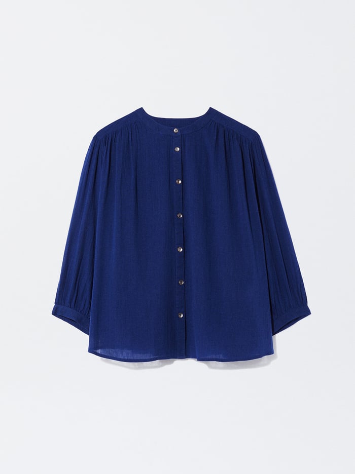 Parfois Textured With Puffed Sleeves Kosele Damske Modre | Slovensko-FBCV48913