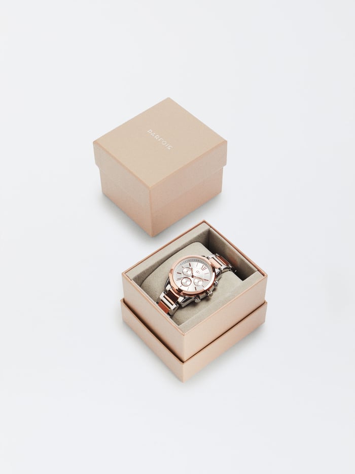 Parfois Two-Toned Steel Remienkove Hodinky Damske Ruzove Zlate | Slovensko-CZBK60152