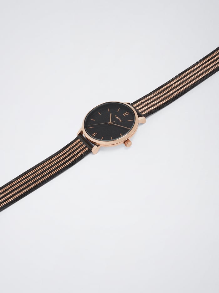 Parfois Two-Toned Steel Remienkove Hodinky Damske Čierne | Slovensko-IFQX34982