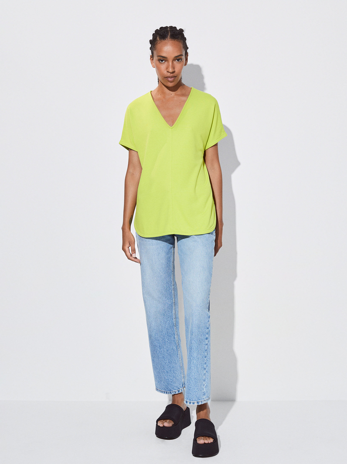 Parfois V-Neck Basic T-Shirts Damske Zelene | Slovensko-WDUB15482