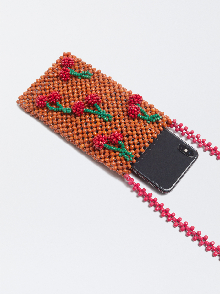 Parfois Wooden With Beads Taska Na Mobil Damske Oranžové | Slovensko-QXNE38029