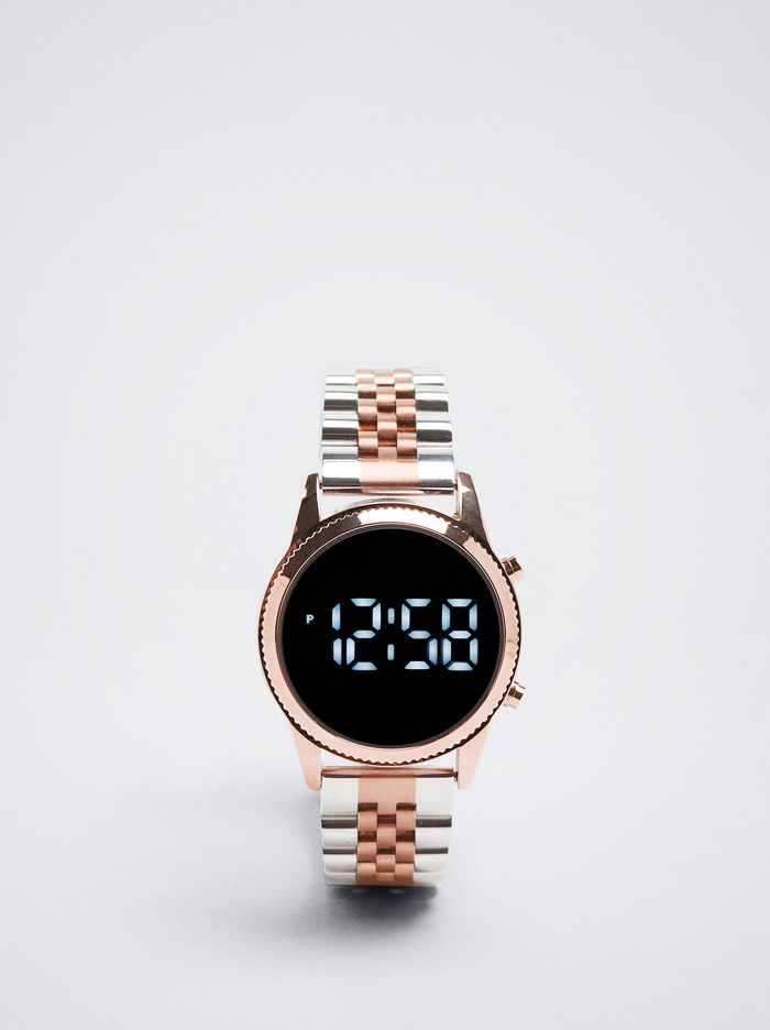 Parfois Digitálny With Steel Wristband Hodinky Damske Ruzove Zlate | Slovensko-WQBH48371