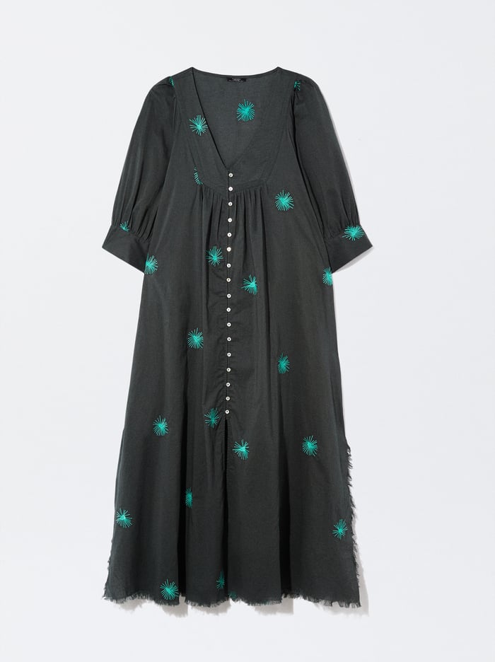 Parfois Embroidered Long Saty Damske Čierne Zelene | Slovensko-ATWL26047