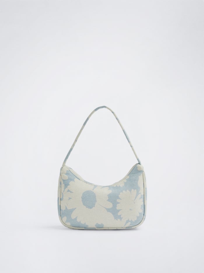 Parfois Floral Print Denim Taška Cez Rameno Damske Modre | Slovensko-NUQB54938