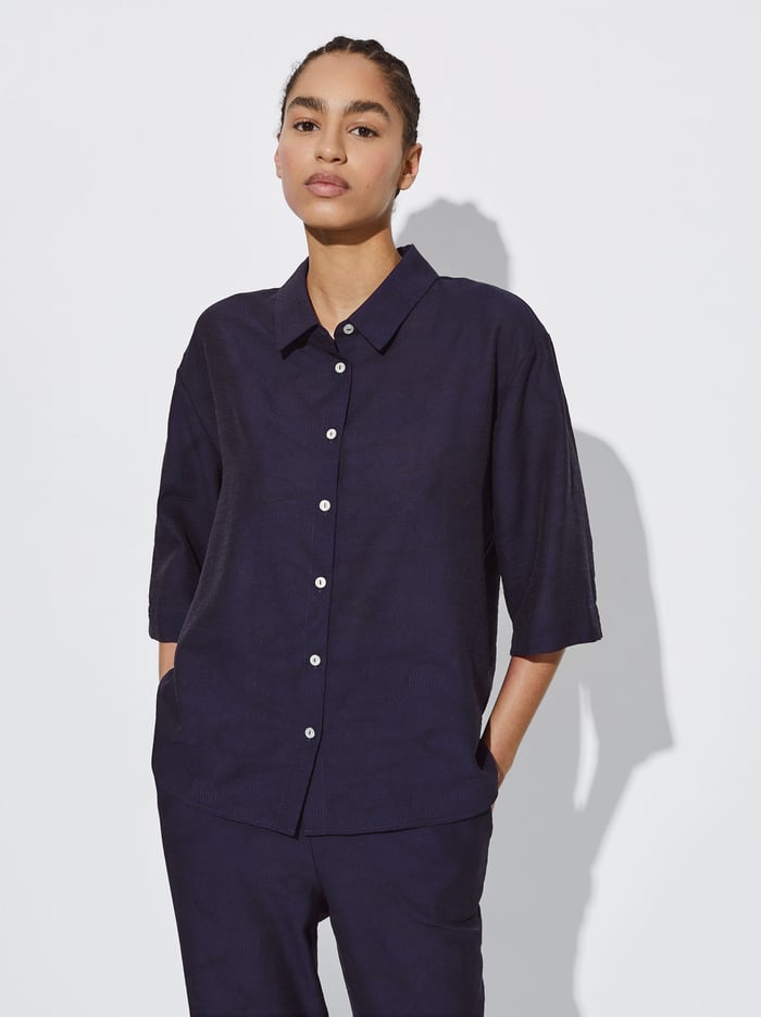 Parfois Jacquard Kratke-Sleeved Kosele Damske Námornícka Modrá | Slovensko-TELZ98534