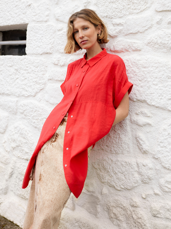 Parfois Kratke-Sleeved Midi Saty Damske Červené | Slovensko-OZCB63150
