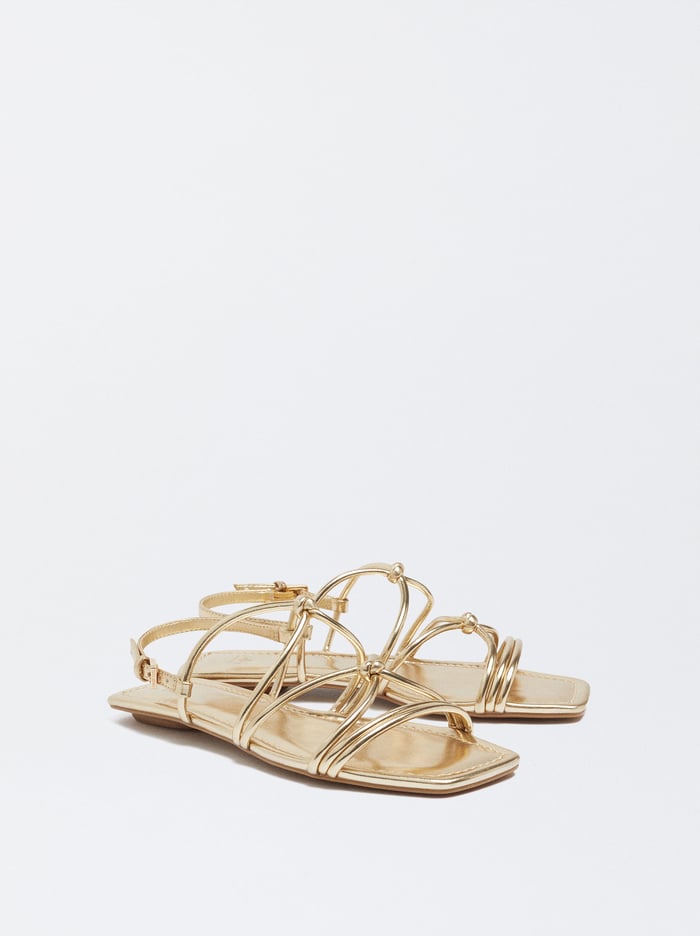 Parfois Online Exclusive - Balerinky With Knots Sandále Damske Zlate | Slovensko-NIYR43560