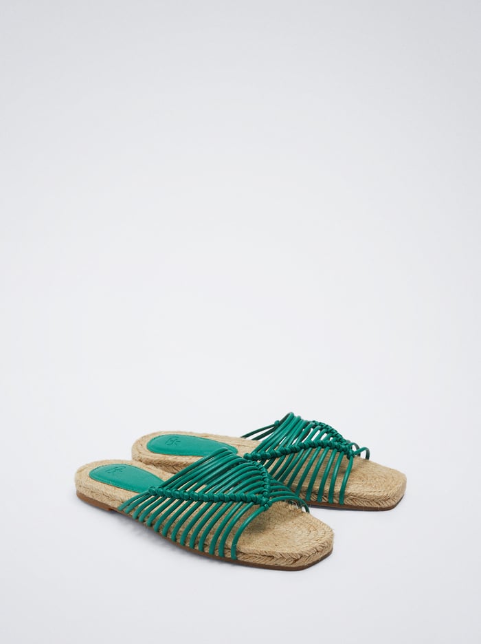 Parfois Online Exclusive - Cross Straps Jute Sandále Damske Zelene | Slovensko-UKJD43879