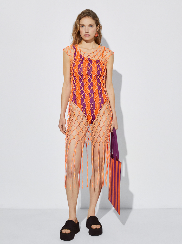 Parfois Online Exclusive - Knotted Cord Midi Saty Damske Oranžové | Slovensko-FUPY91063