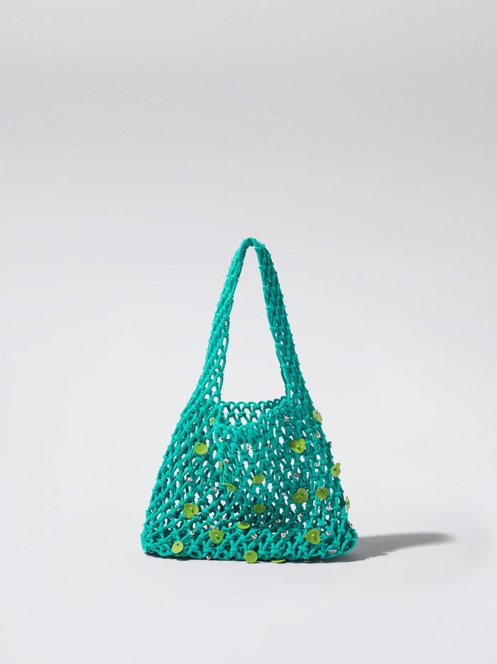 Parfois Online Exclusive - Mesh With Shells And Strass Kabelky Damske Tyrkysové | Slovensko-QFWK75416