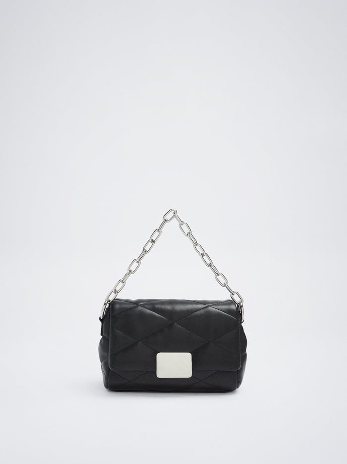 Parfois Prešívané With Chain Crossbody Kabelka Damske Čierne | Slovensko-CIRQ63802
