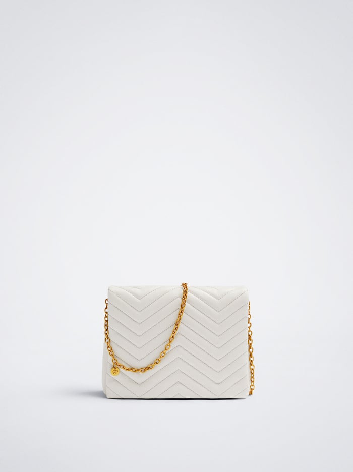Parfois Prešívané With Chain Crossbody Kabelka Damske Biele | Slovensko-GRTA96235
