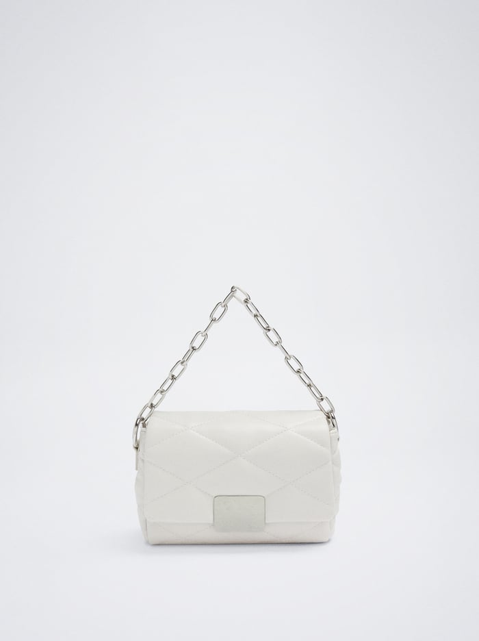 Parfois Prešívané With Chain Crossbody Kabelka Damske Biele | Slovensko-JFRU96583