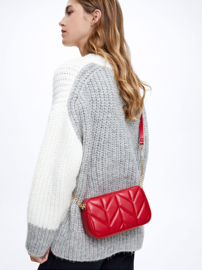 Parfois Prešívané With Chain Crossbody Kabelka Damske Červené | Slovensko-NVQL28360