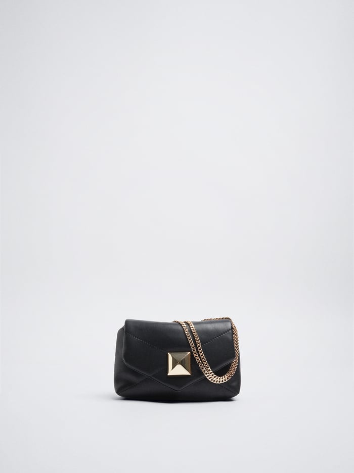 Parfois Prešívané With Chain Crossbody Kabelka Damske Čierne | Slovensko-UXTL03275