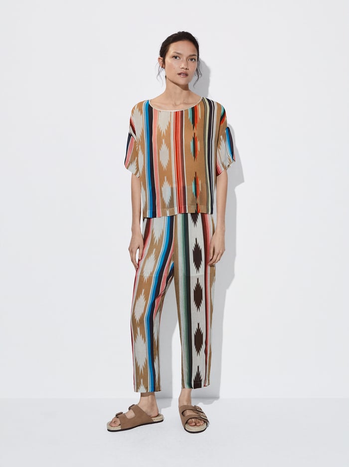 Parfois Printed With Elastic Waistband Nohavice Damske Viacfarebný | Slovensko-OTXW76045