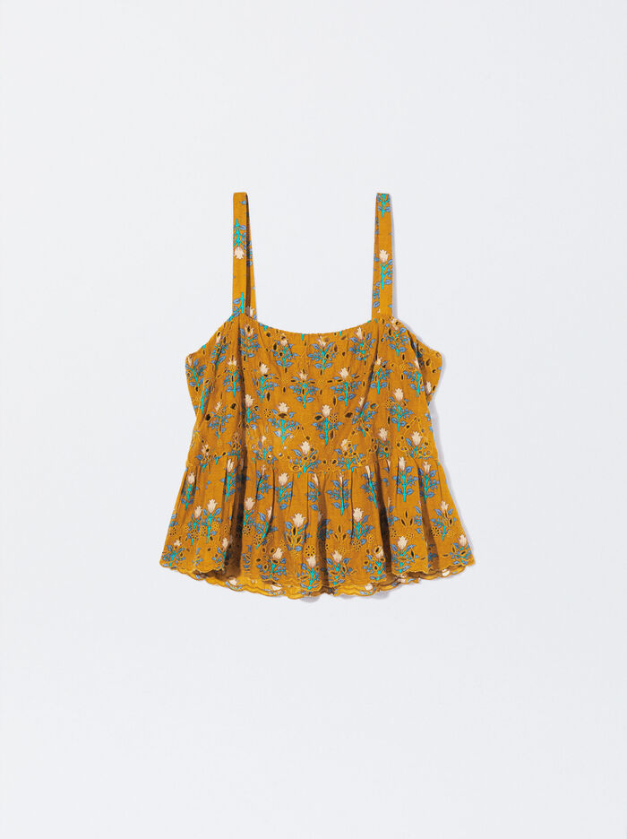 Parfois Printed With Embroidery Topy Damske Žlté | Slovensko-IGDF16983