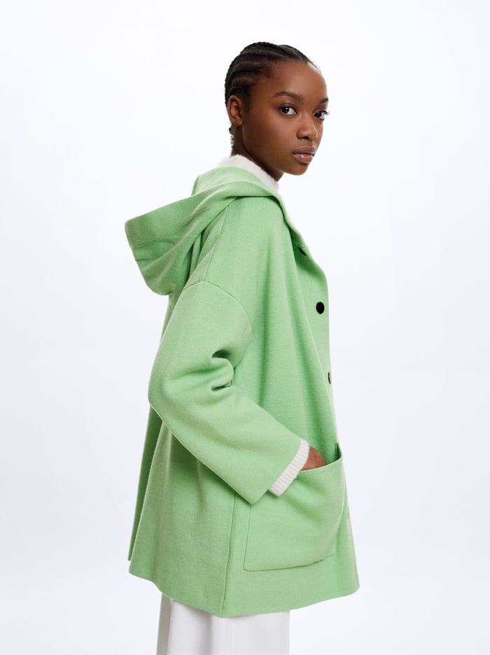 Parfois S Kapucňou Knit Pončá Damske Zelene | Slovensko-MTYI42817