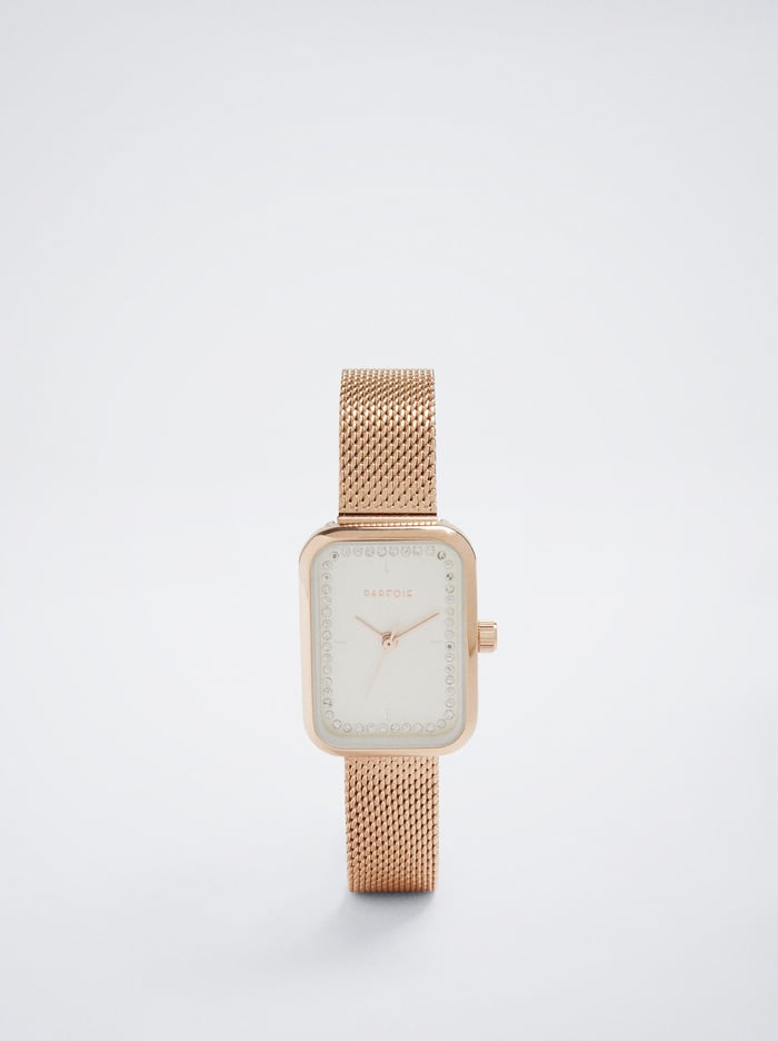 Parfois Square Case Stainless Steel Hodinky Damske Ruzove Zlate | Slovensko-JHBM01284