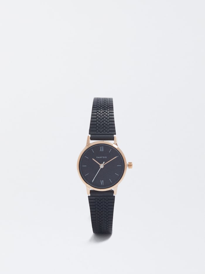 Parfois Stainless Steel Metallic Mesh Remienkove Hodinky Damske Čierne | Slovensko-AWPZ98427