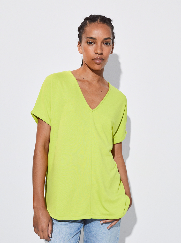 Parfois V-Neck Basic T-Shirts Damske Zelene | Slovensko-WDUB15482